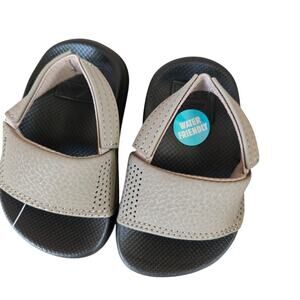 New Reef Shoes Kids Size 3 Black Tan Little One Slide Slides Sandals Toddler